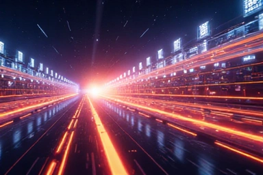 Motion graphics elements like lines and shapes